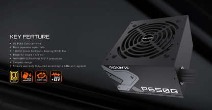 Fuente de Poder GIGABYTE GP-P650G